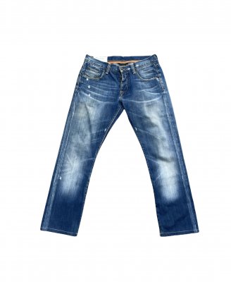 Napajiri Geographic Aging Distressed Denim
