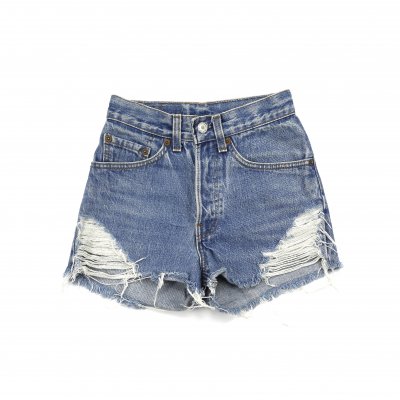 Vintage Levis 501 Medium Wash Distressed High Waisted Shorts