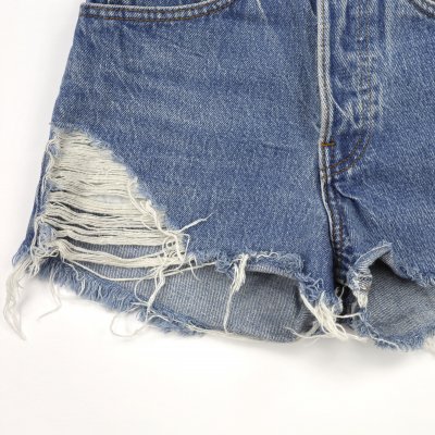 Vintage Levis 501 Medium Wash Distressed High Waisted Shorts