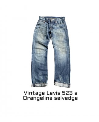 Vintage Levis 523 e Orange line selvedge denim