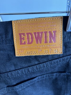 EDWIN - AKITA STRAIGHT - BLACK WET RAINBOW SELVEDGE - 33/34